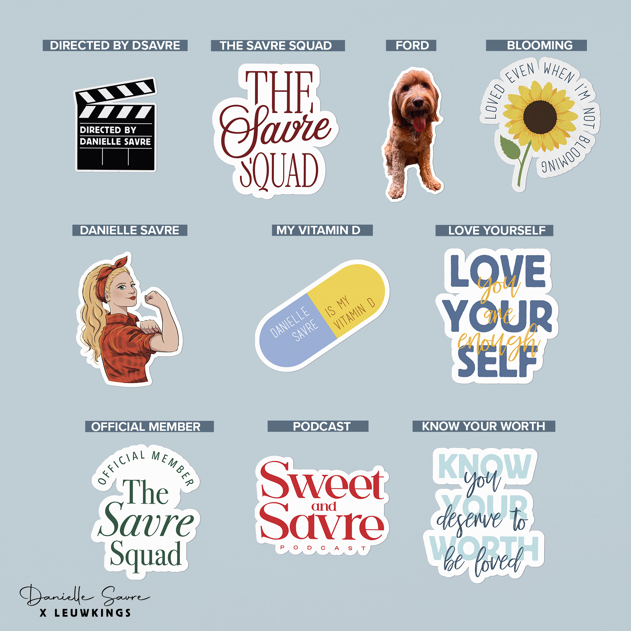 Lot de 5 stickers